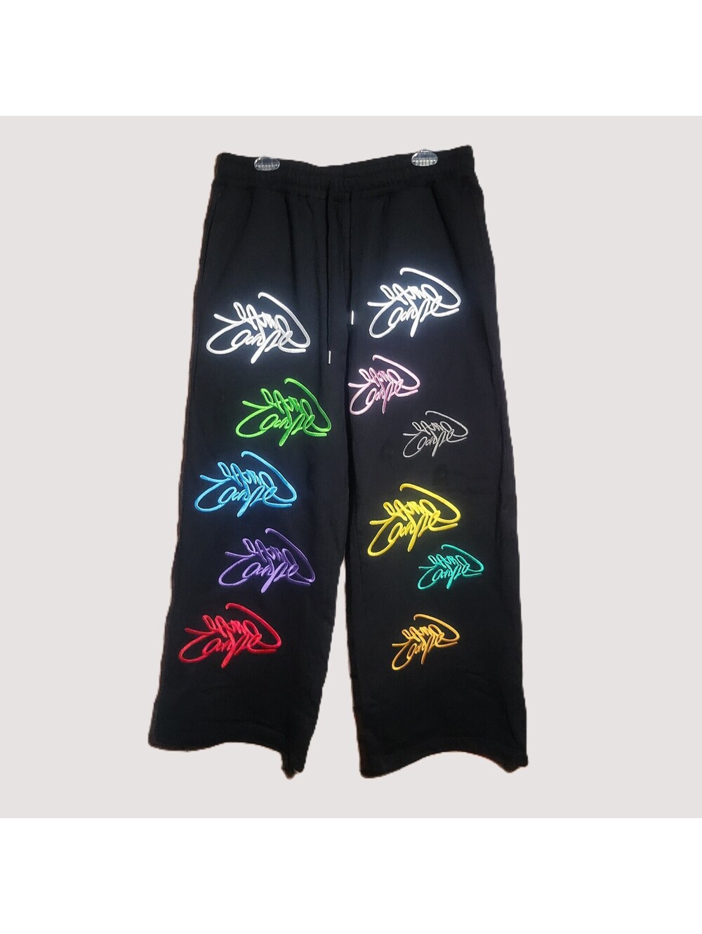 Carpe Vestem Black "Graffiti" Wide Leg Sweatpants - Unisex Size L Streetwear